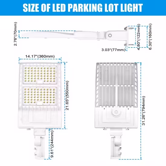 LED Shoebox Street Light 200W 300W 400W Outdoor Parking Area Lights