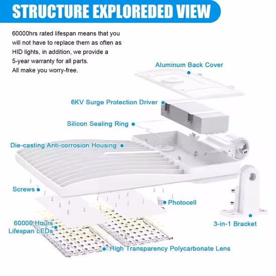 LED Shoebox Street Light 200W 300W 400W Outdoor Parking Area Lights